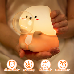 Otter Bubble Blowing Baby Squishy Silicone Night Light Soft Glow Adorable Funny Perfect for Gift