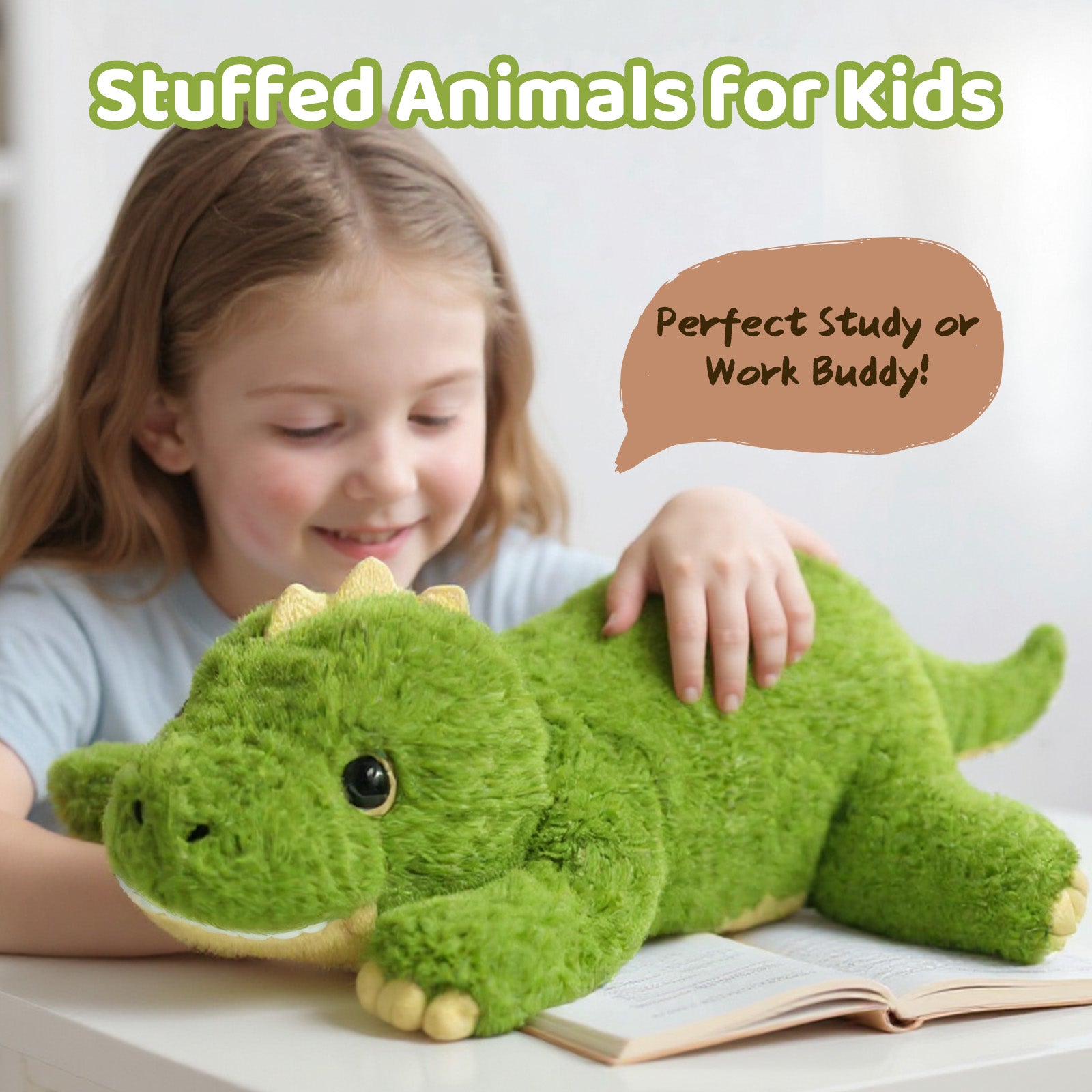 MeWaii® Dinosaur Weighted Stuffed Animal with Microwavable Heating Pad