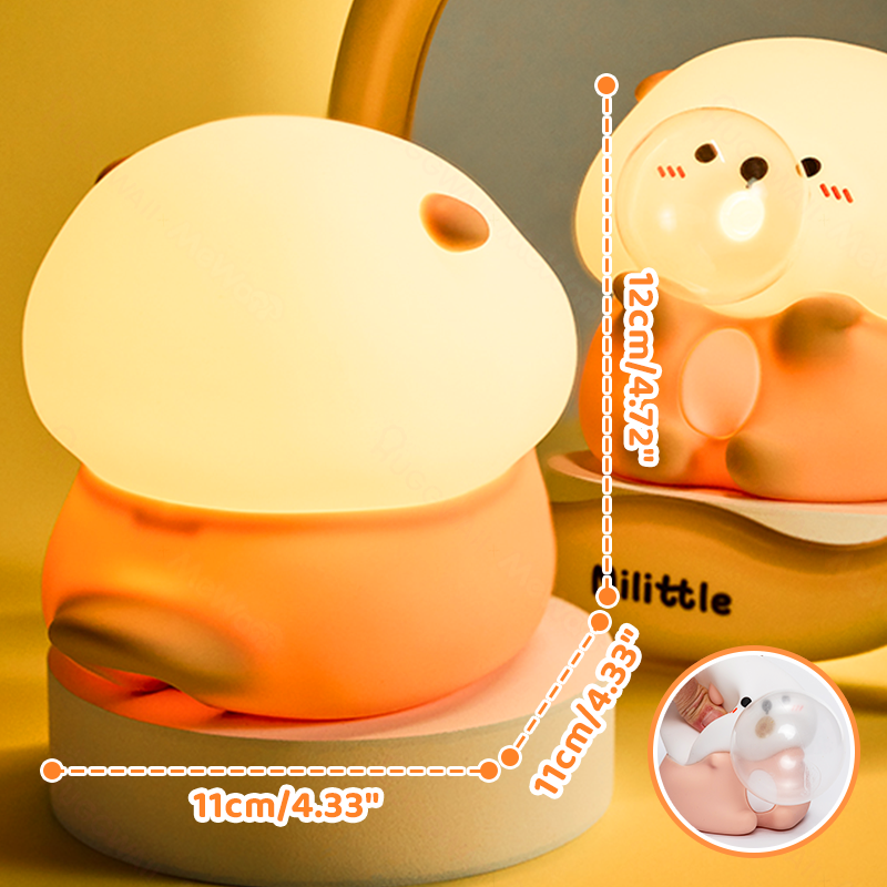 Otter Bubble Blowing Baby Squishy Silicone Night Light Soft Glow Adorable Funny Perfect for Gift