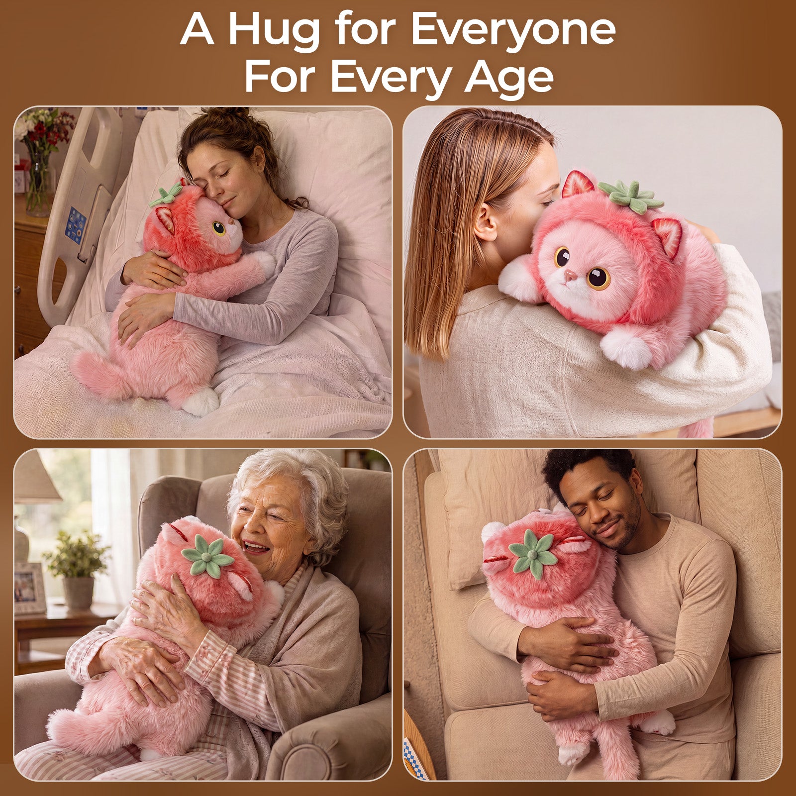 MeWaii® Strawberry Cat Weighted Stuffed Animal