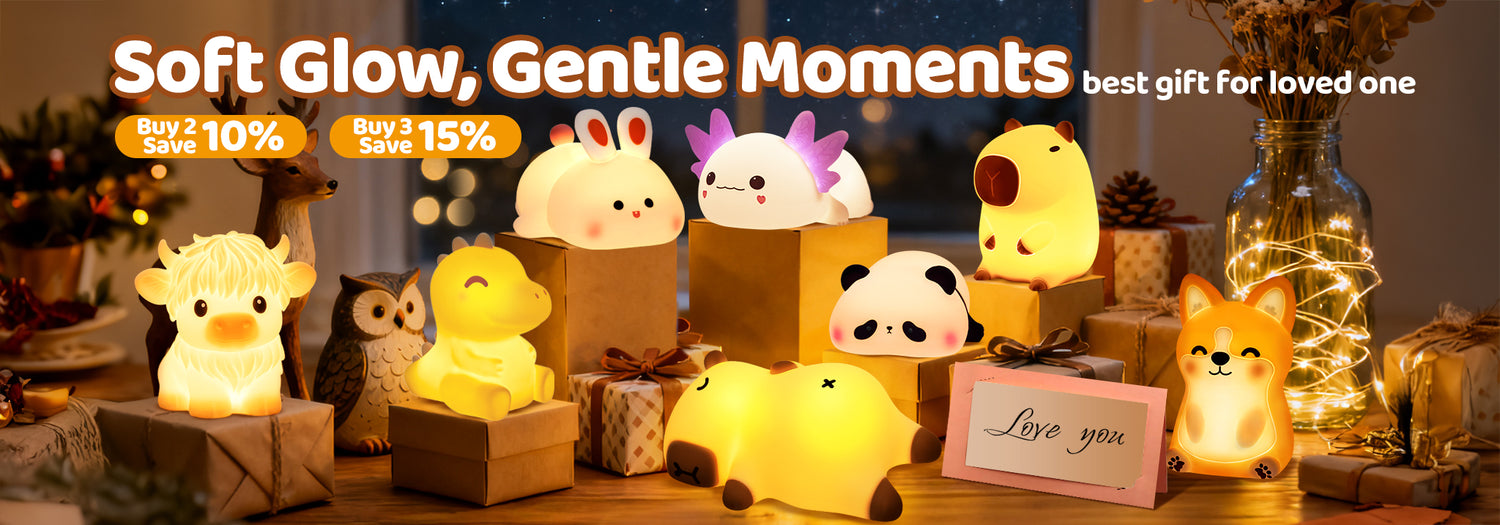 Soft glow, gentle moments — squishy night lights