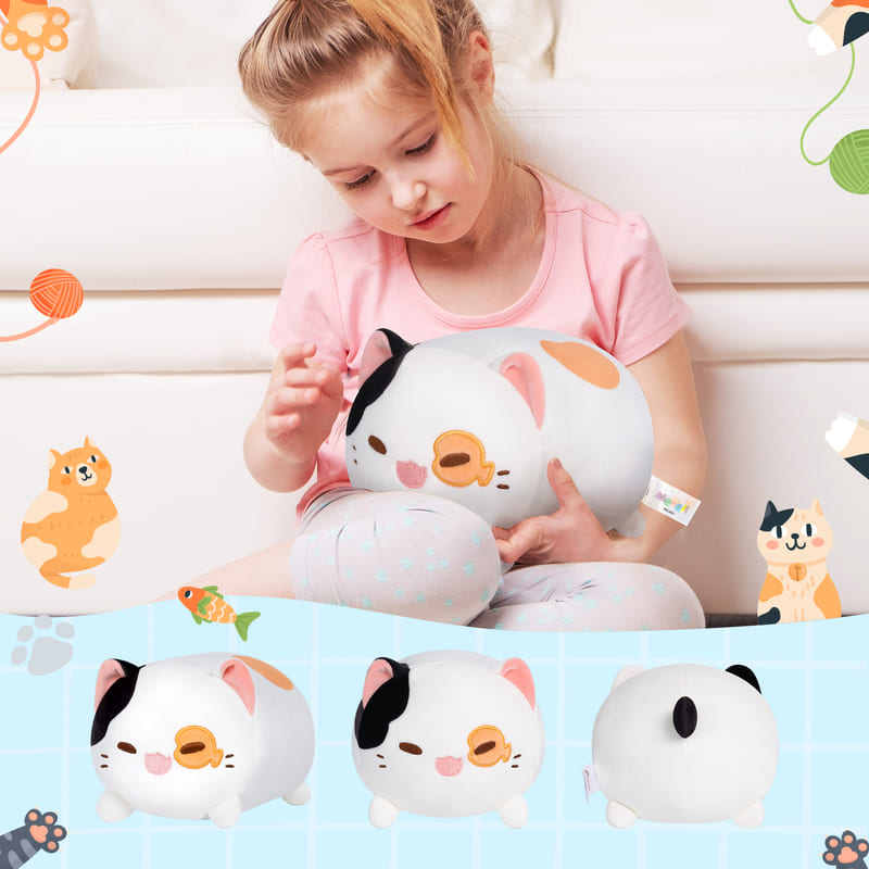 MeWaii® Fluffffy Family Spots Kitten Stuffed Animal Kawaii Plush Pillow Squishy Toy