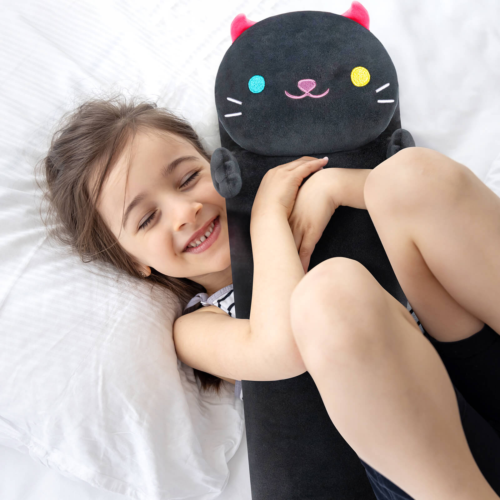 MeWaii® Luminous Devil Kitten Black Stuffed Animal Kawaii Plush Pillow Squishy Toy