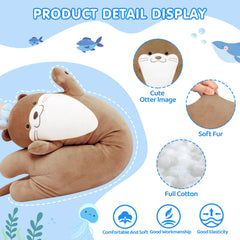 MeWaii® Loooong Family Original Design Fishy Otter Plush Long Stuffed Animal Kawaii Plush Pillow Squishy Toy