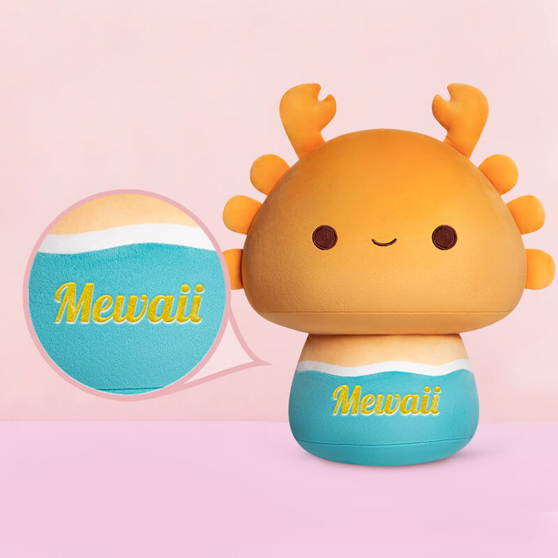 MeWaii® Mushroom Family Beach Crab Kawaii Plush Pillow Squish Toy