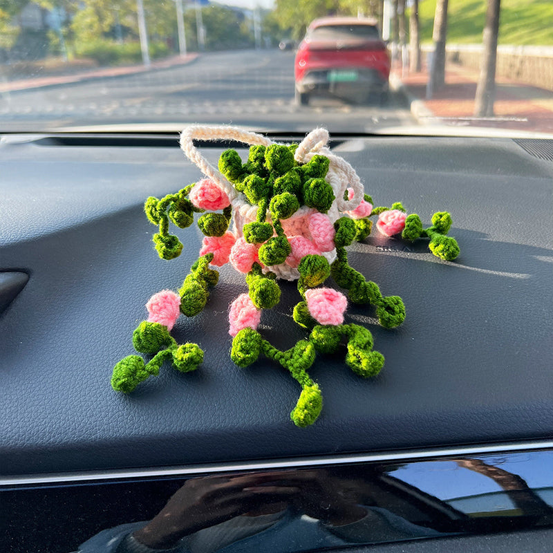 MeWaii® Handmade Crochet Flowers and Potted Plants Car Hanging