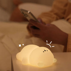 Veilleuse Chubby Bear 8 couleurs LED Squishy Silicone Tap Lamp Meilleur cadeau pour bébé et fille