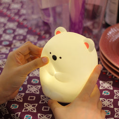 Veilleuse LED en silicone souple en forme d'ours câlin - Cadeau idéal pour les enfants et les filles