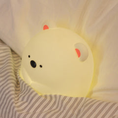 Veilleuse LED en silicone souple en forme d'ours câlin - Cadeau idéal pour les enfants et les filles