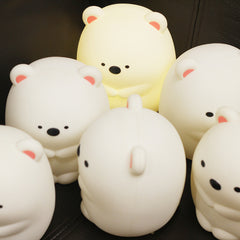Veilleuse LED en silicone souple en forme d'ours câlin - Cadeau idéal pour les enfants et les filles