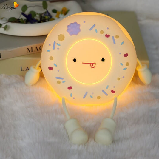 Donut LED Squishy Night Light For Gift USB Rechargeable Donut Lamp