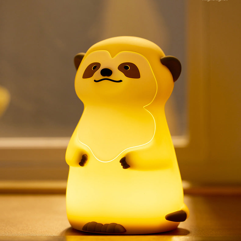 Cute Meerkat Silicone Squishy Night Light Rounded Mini Animal Lamp Perfect Gift