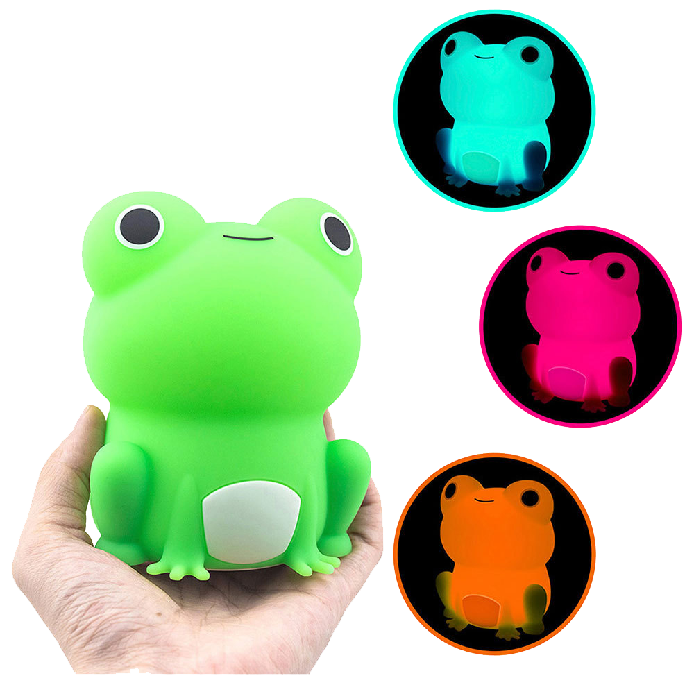 Peculiar Frog Tap Tap LED Night Light Multi-Color Lighting Frog Lamp ...
