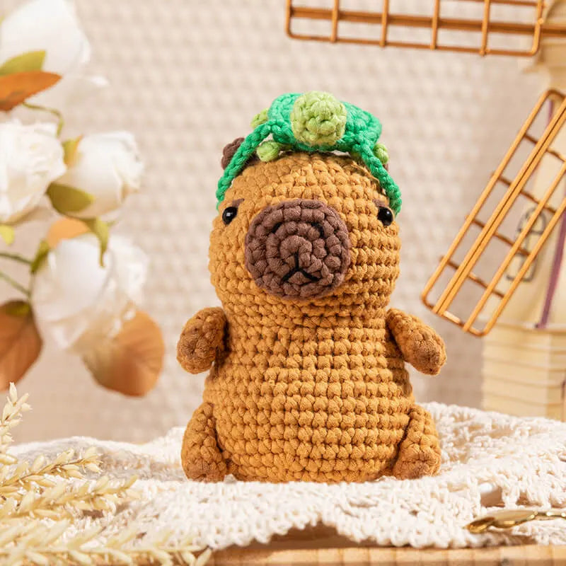 MeWaii® Crochet Capybara Crochet Kit for Beginners with Easy Peasy Yarn