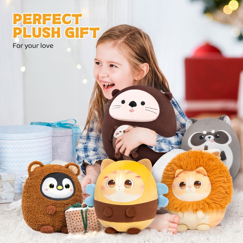 MeWaii® Stuffed Animal Kawaii Otter Plush Pillow Squishy Toy With Hoodie