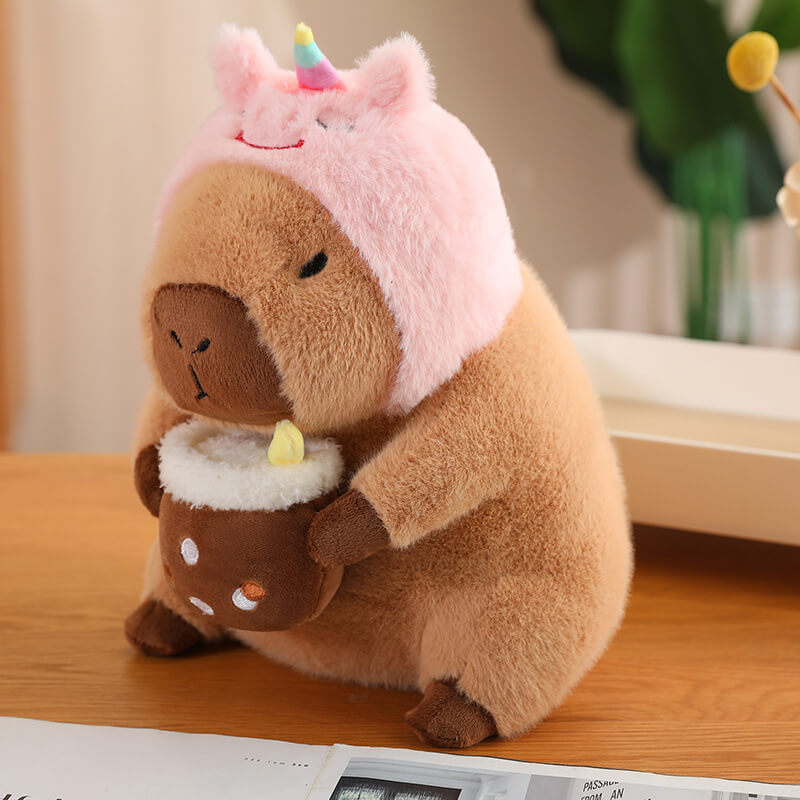 Cuteee Family Kawaii Capybara Plush With Turtle Bag Plushies Squishy Pillow Toy