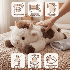 MeWaii® Beschwertes Kuh-Kuscheltier aus weichem Langhaarplüsch