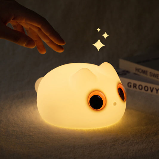 Orange Cat Tap Tap LED Night Lamp