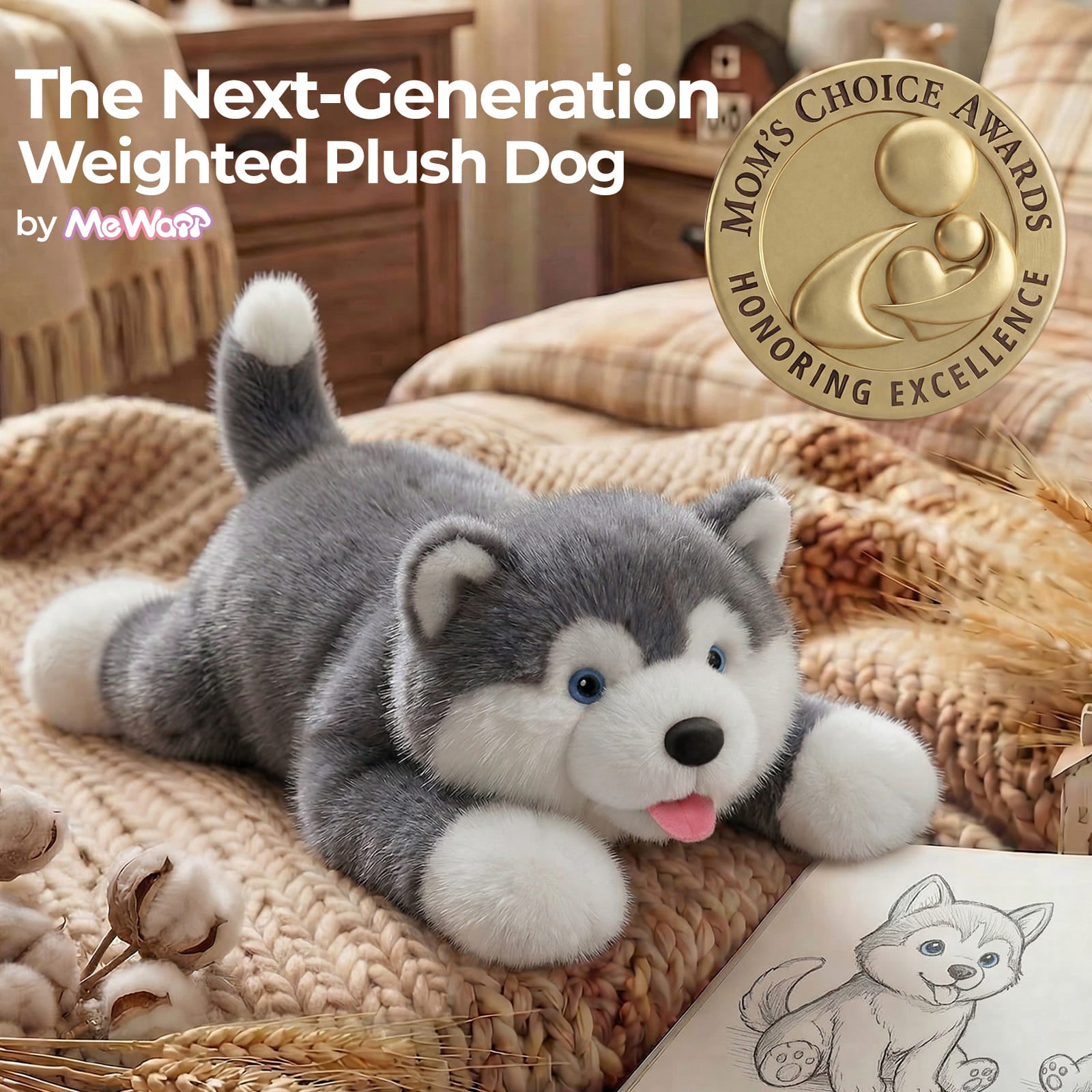MeWaii® Alaskan Malamute Weighted Stuffed Animal