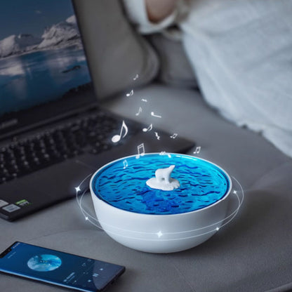 Polar Arctic Ocean Retro-Bluetooth-Plattenspieler-LED-Nachtlicht – perfektes Geschenk für Kinder und Mädchen
