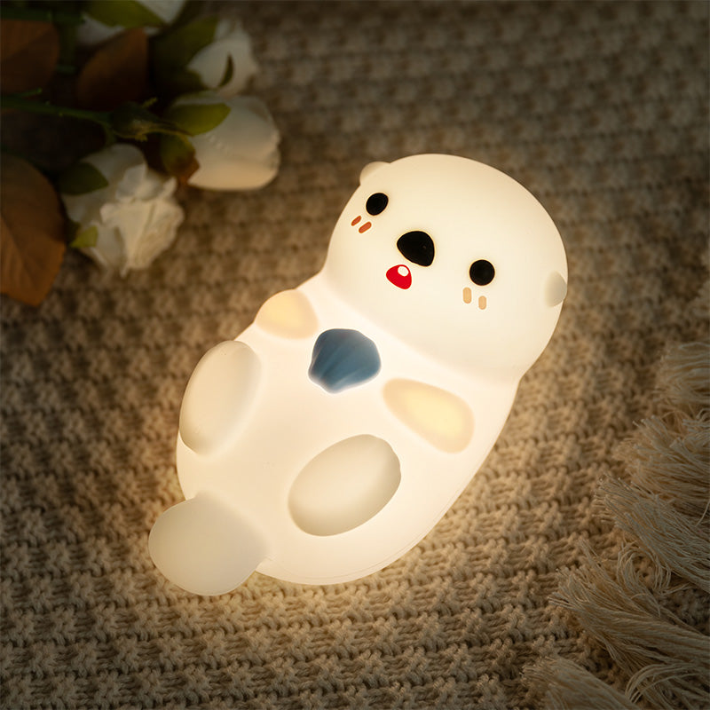 MeWaii® Otter Squishy Silikon-LED-Nachtlicht Limited – Tipplampe, das beste Geschenk für Kinder und Mädchen