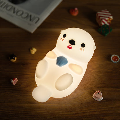 MeWaii® Otter Squishy Silikon-LED-Nachtlicht Limited – Tipplampe, das beste Geschenk für Kinder und Mädchen