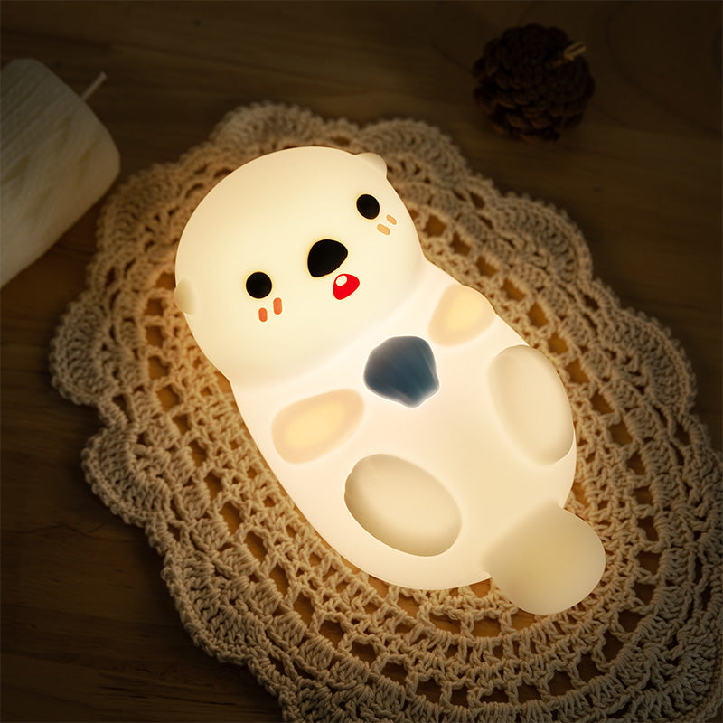 MeWaii® Otter Squishy Silikon-LED-Nachtlicht Limited – Tipplampe, das beste Geschenk für Kinder und Mädchen
