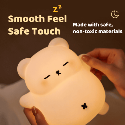 Squishy Silikon Snuggly Breathing Bear LED-Nachtlicht - Perfektes Geschenk für Kinder und Mädchen