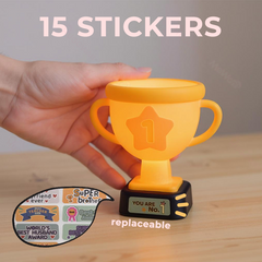 Top Star Trophy Night Light Silicone Squishy Star Cup with 15 Sticker Base Perfect Gift