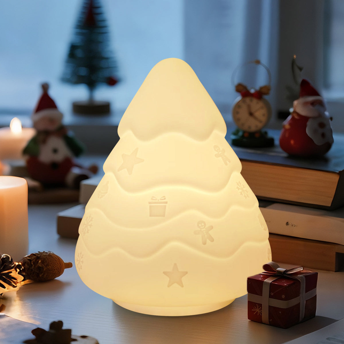 Snow Tree Christmas Edition Silicone Squishy Night Light Holiday Glow Gift-Ready Seasonal