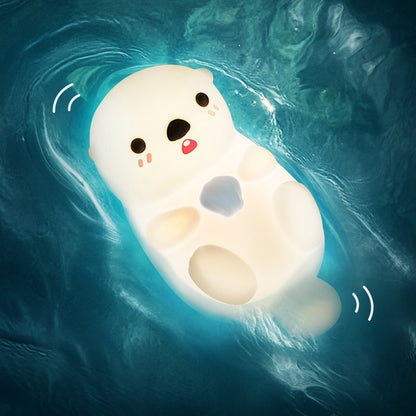 MeWaii® Otter Squishy Silikon-LED-Nachtlicht Limited – Tipplampe, das beste Geschenk für Kinder und Mädchen