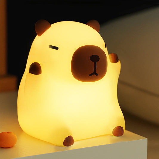 Capybara Funny Sitting Silicone Squishy Night Light Perfect Gift