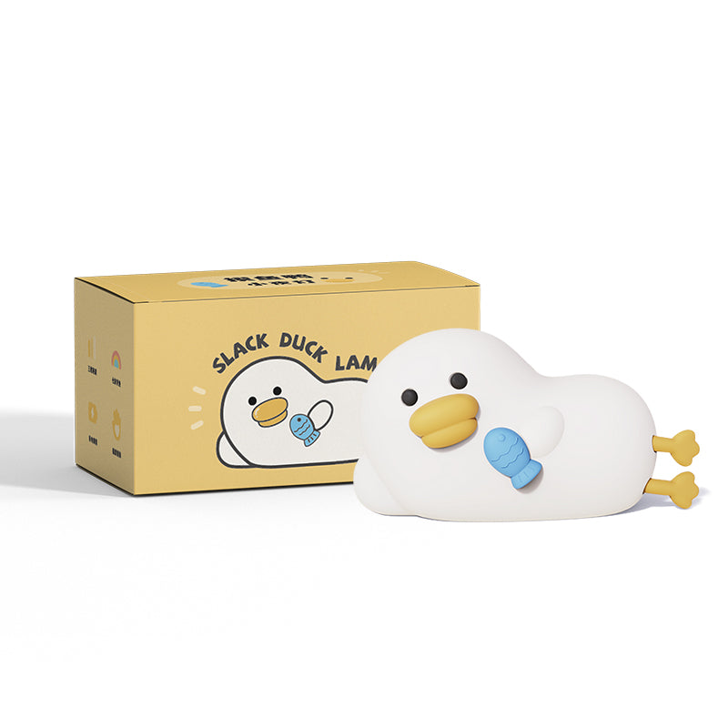 Lazy Fish Duck Squishy Silicone Night Light Interactive Hugging Perfect for Gift