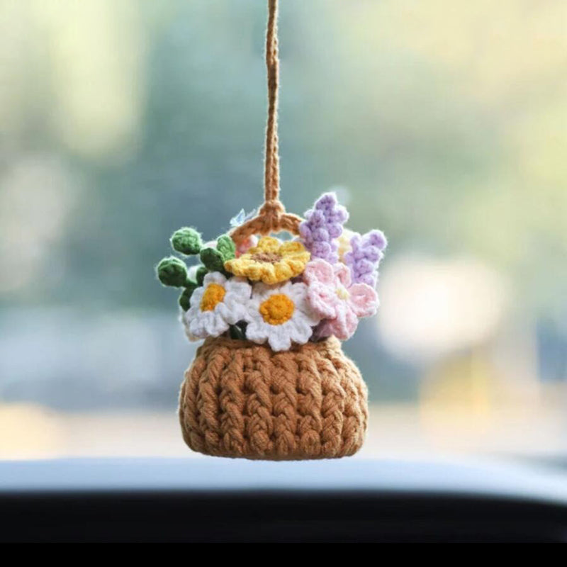 MeWaii® Handmade Crochet Flowers and Potted Plants Car Hanging