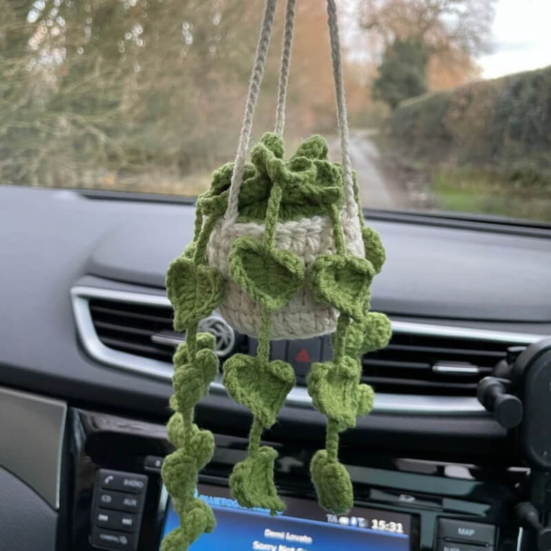 MeWaii® Handmade Crochet Flowers and Potted Plants Car Hanging