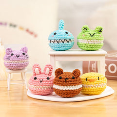 MeWaii® Crochet 5Pcs Macarons Crochet Kit for Beginners with Easy Peasy Yarn