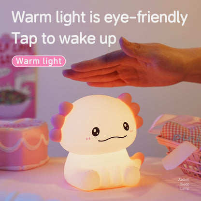 Axolotl Adorable Squishy Silicone Soft Night Light Lamp Best Gift for Girls Kids