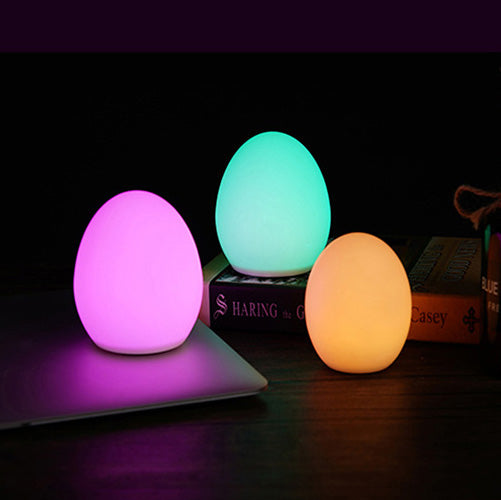 Silicone Egg Night Light RGB Wireless Intelligent Dimmable LED Lamp Desktop Remote Control Bar Cafe