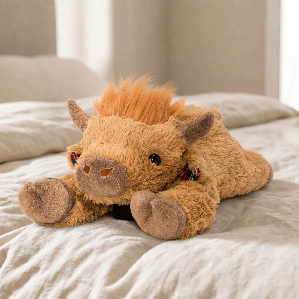 Gewichtetes Kuscheltier Highland Cattle