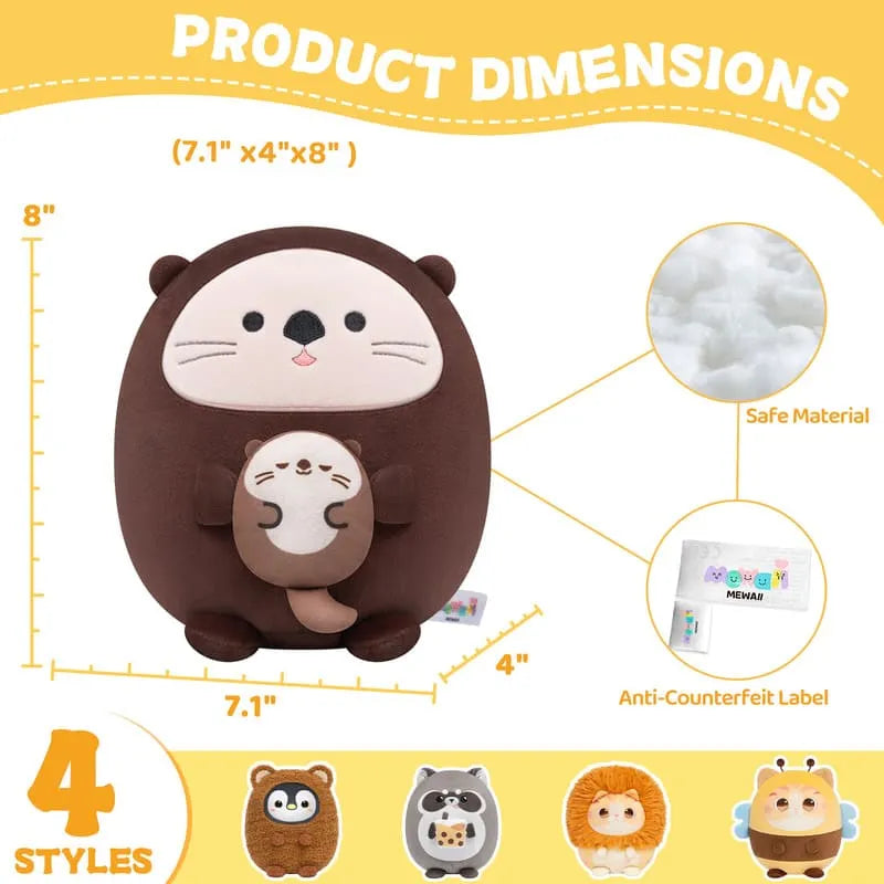 MeWaii® Stuffed Animal Kawaii Otter Plush Pillow Squishy Toy With Hoodie