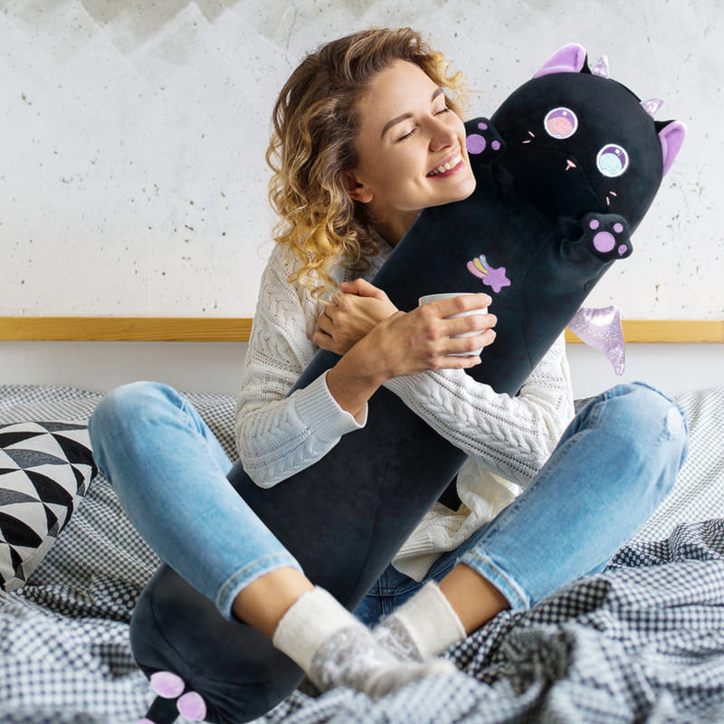 MeWaii® Original Design Purple Magic Cat Big Eyed Stuffed Animal Kawaii Plush Pillow Squishy Toy