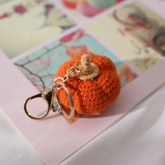 Handmade Crochet Pumpkin Keychain