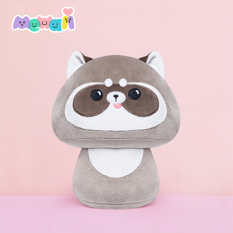 MeWaii® Mushroom Family Cute Raccon Kawaii Plush Pillow Squish Toy