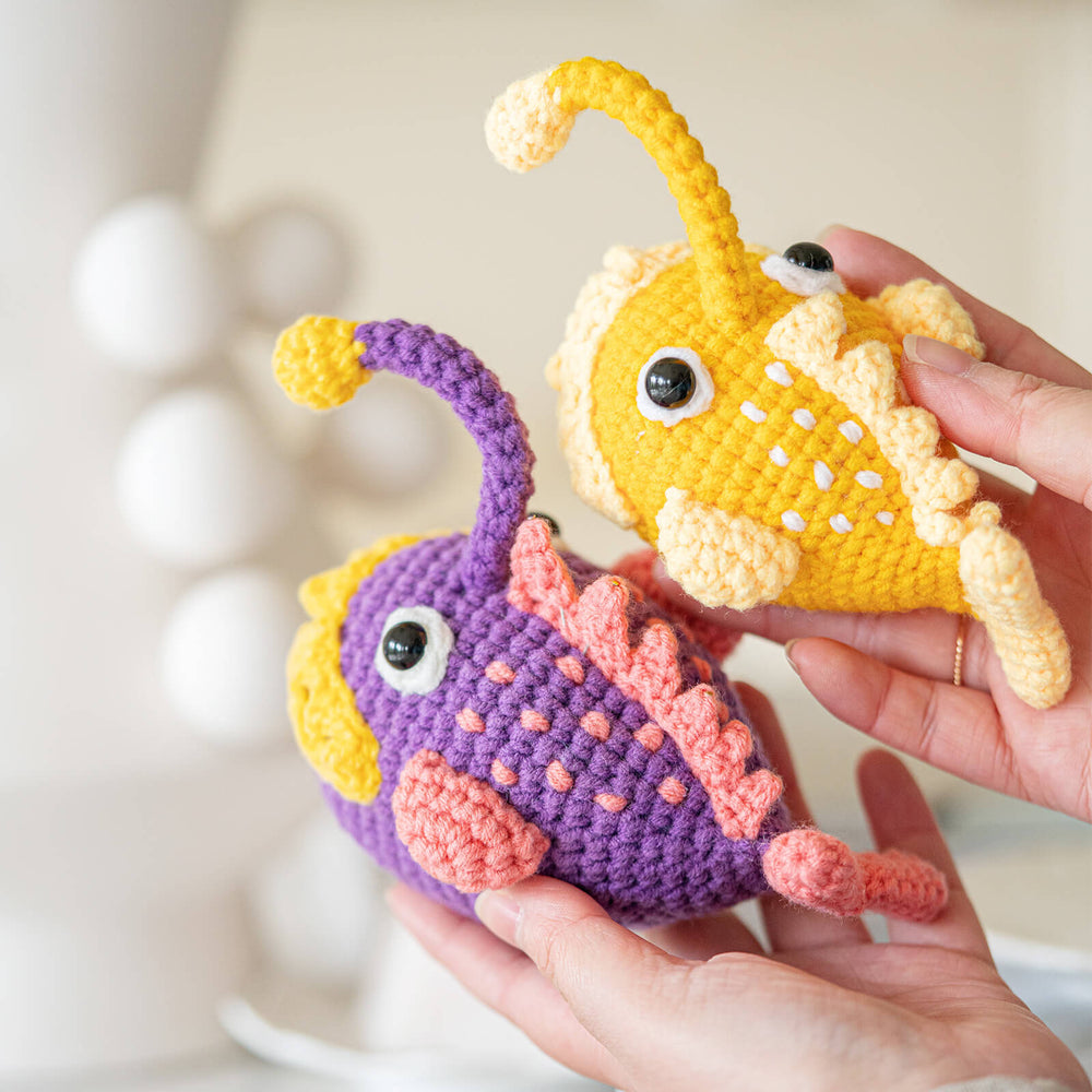 MeWaii® Crochet 2pcs Monkfish Crochet Kit For Beginners With Easy Peasy Yarn