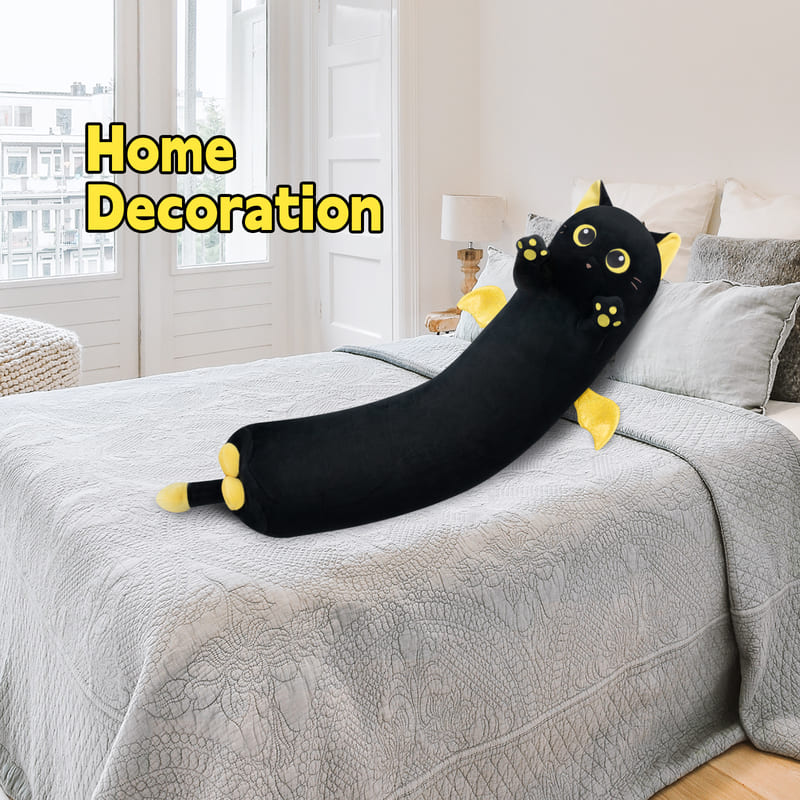 MeWaii® Original Design Black Kitten with Moon Eyes Stuffed Animal Kawaii Plush Pillow Squishy Toy