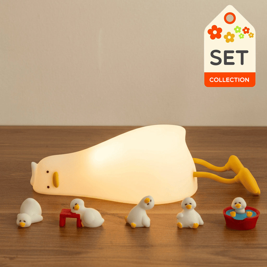 Veilleuse LED en silicone souple en forme de canard paresseux – Cadeau idéal pour les enfants et les filles