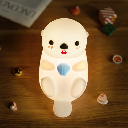 MeWaii® Otter Squishy Silikon-LED-Nachtlicht Limited – Tipplampe, das beste Geschenk für Kinder und Mädchen