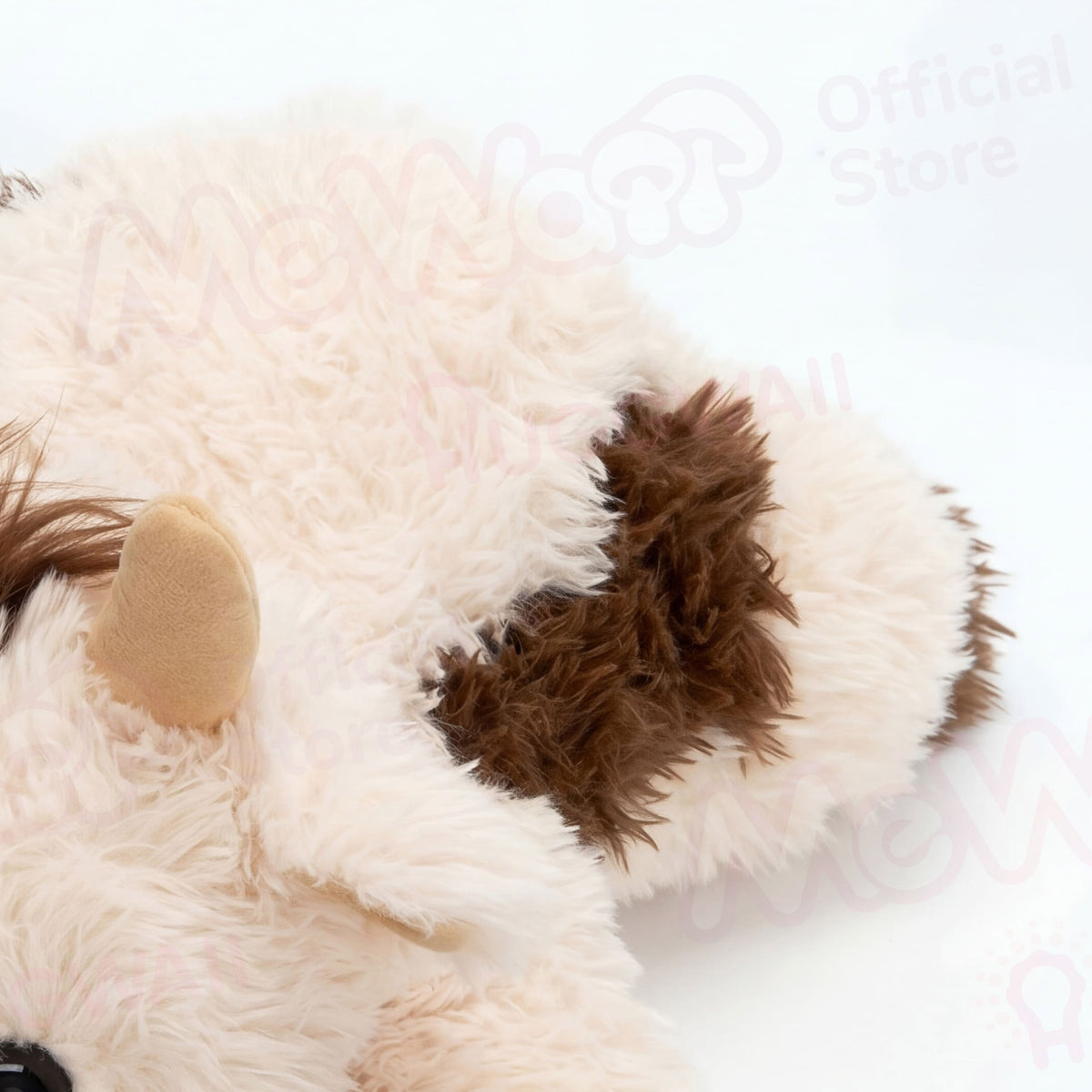 MeWaii® Brown Cow Fuzzy Long Haired Weighted Stuffed Animal with Microwavable Heating Pad