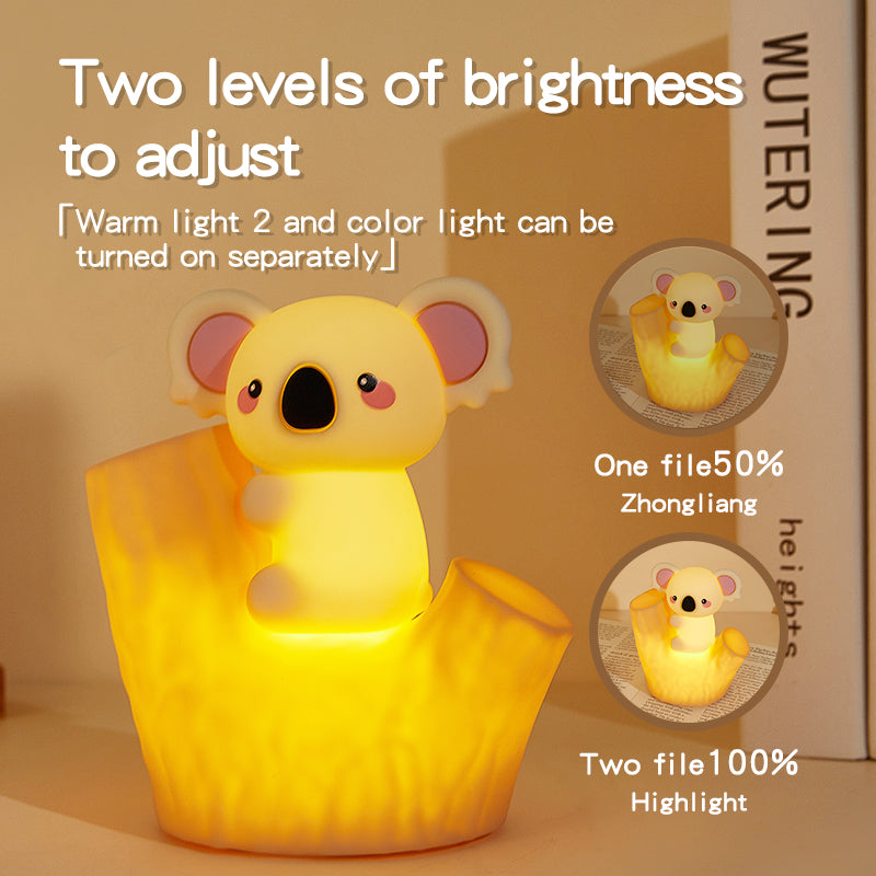 Huggwaii Mini Koala on Tree Branch Silicone Squishy Night Light Cute Perfect Gift