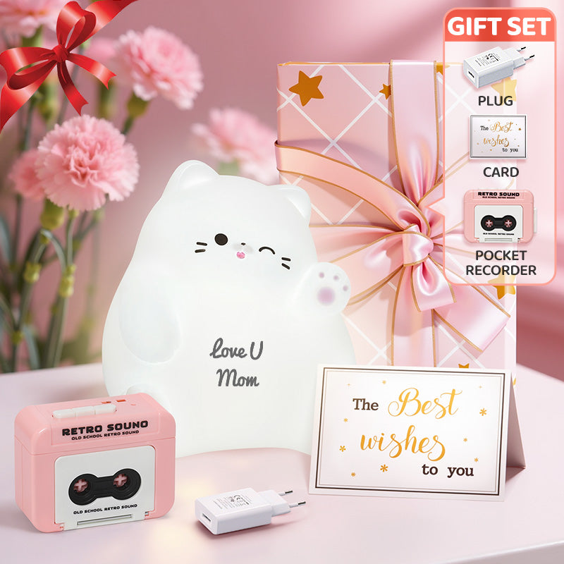 Mother's Day Limited Gift Set Special for every Momy Engraving Squishy Silicone LED Night Light
